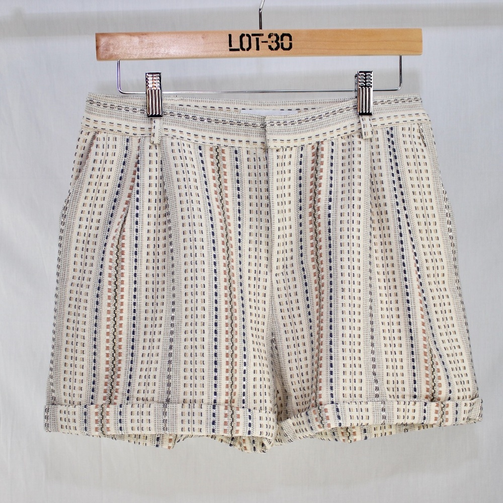 AMOR VERT ORGANIC COTTON STRIPPED METALIC SHORTS